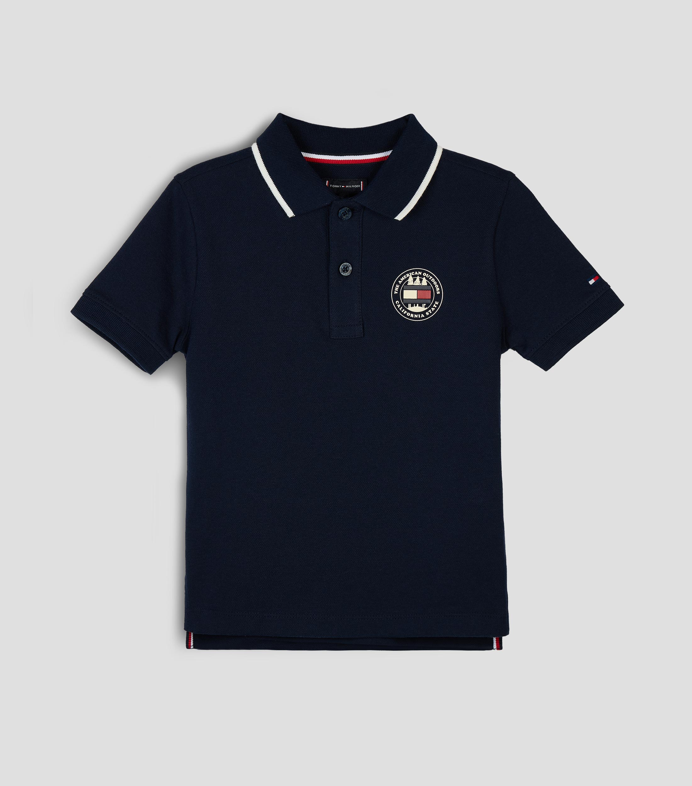Playera tipo polo manga corta con estampado Niño